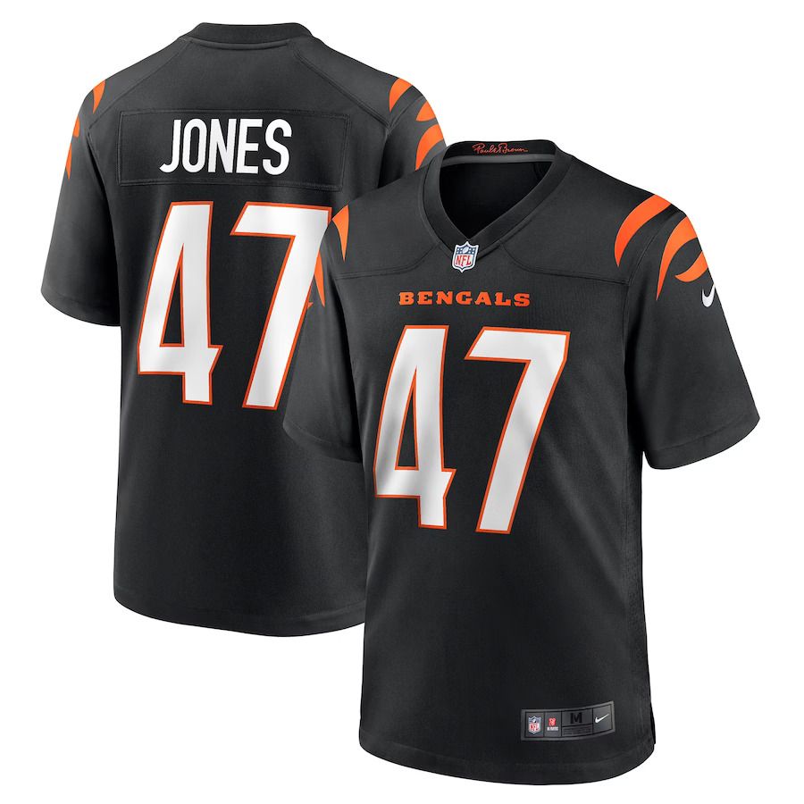 Men Cincinnati Bengals #47 Keandre Jones Nike Black Game NFL Jersey